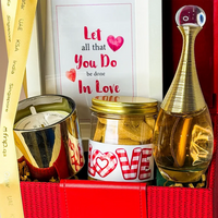 سلة هدايا عيد الحب الفاخرة مع عطر ديور