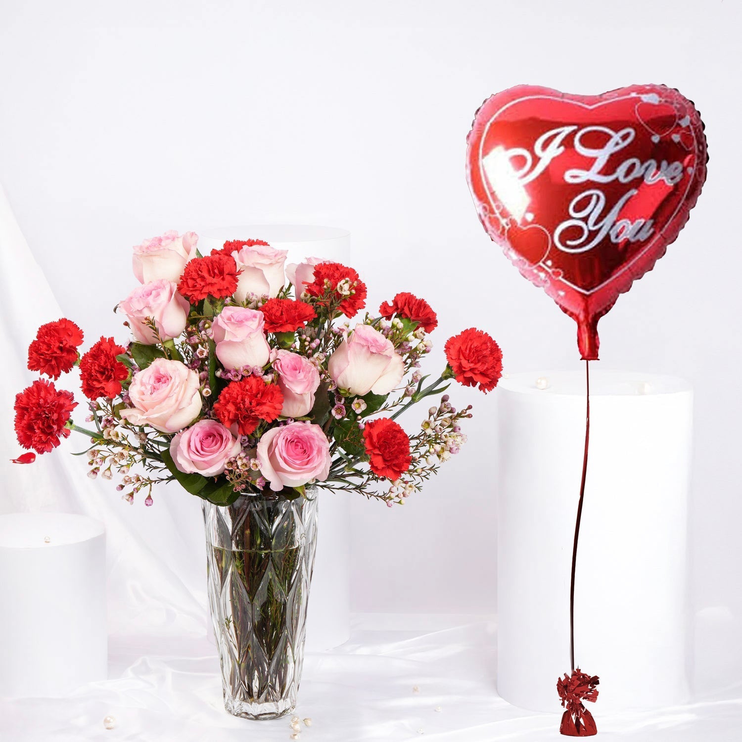 Valentine Combo | Flower N Heart Balloon