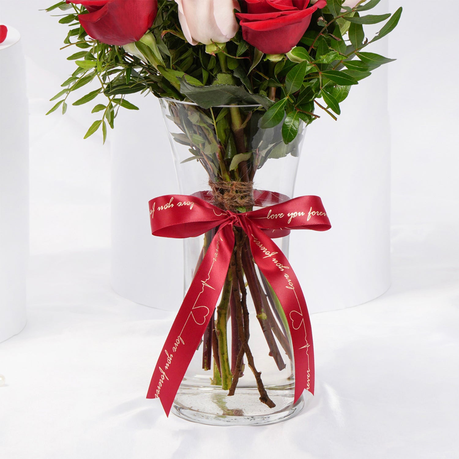 Valentine Rosy Reflections Arrangement | Red Love Topper