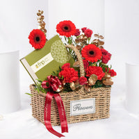 Valentines Day Flowers And Chocolate Box