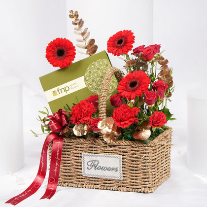 Valentines Day Flowers And Chocolate Box