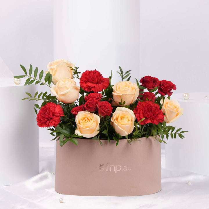 Luxurious Valentine's Day Sweet Roses Arrangement in Elegant Oval Box
