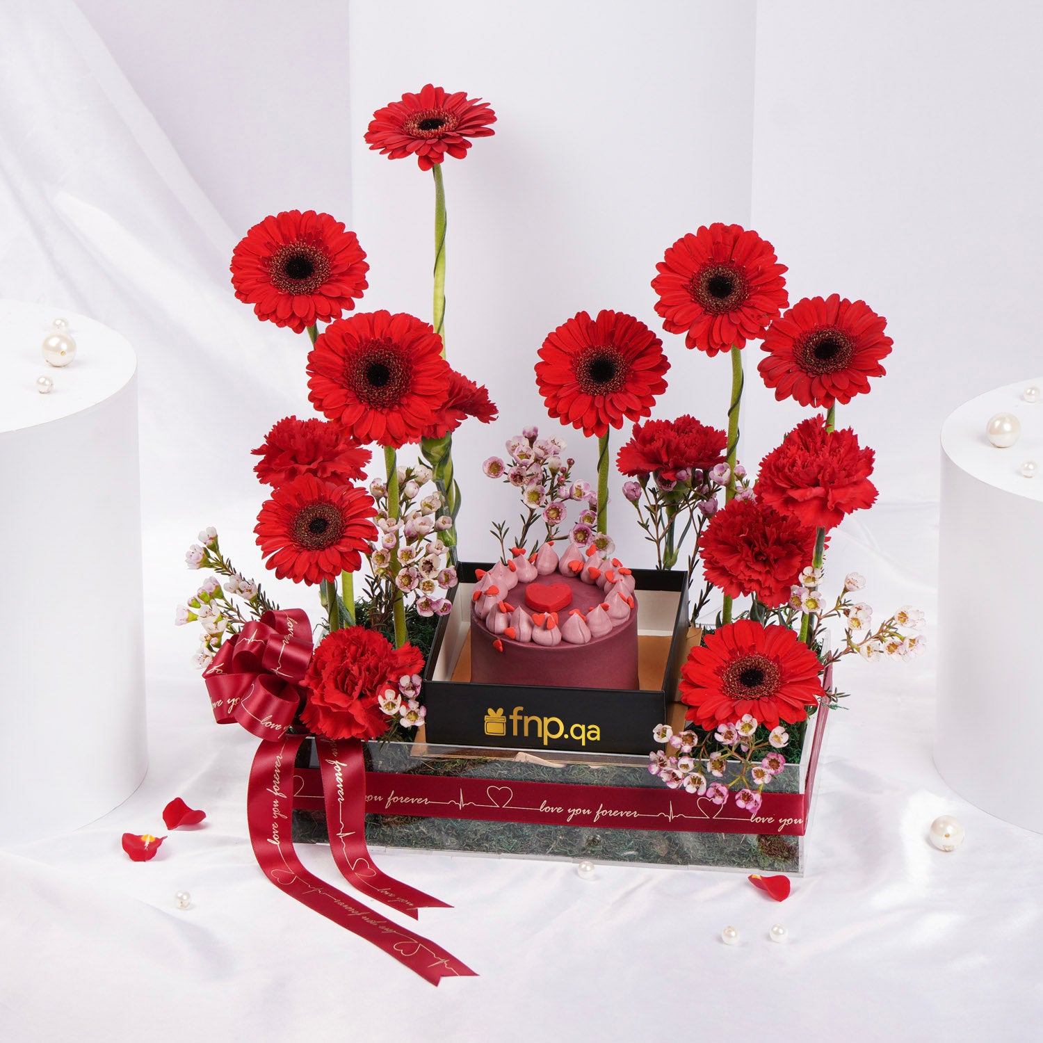 Red Flowers and Cake Tray