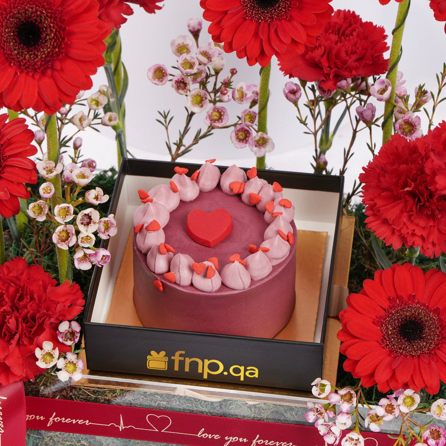 Red Flowers and Cake Tray
