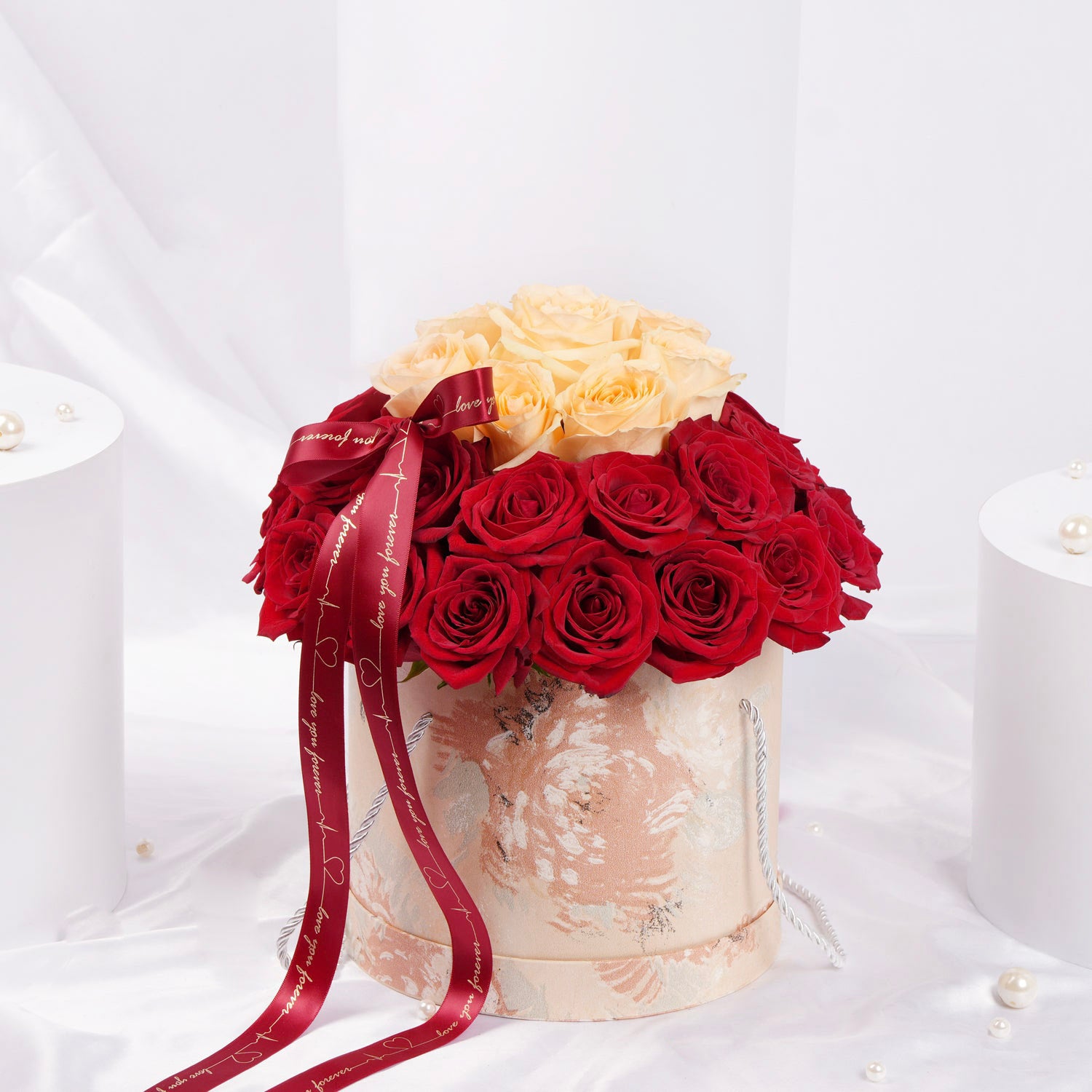 Red & Peach Roses | Love Box