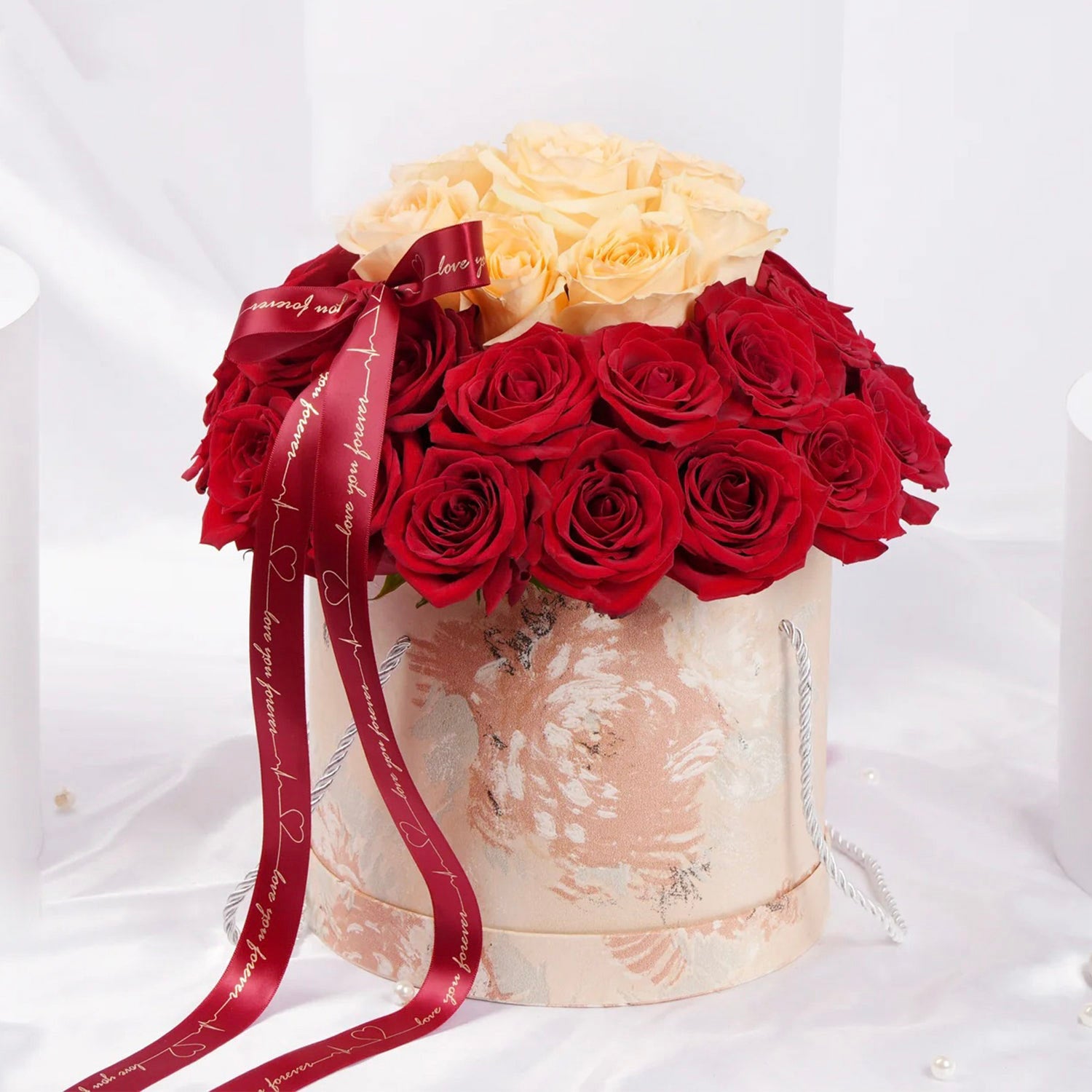 Red & Peach Roses | Love Box