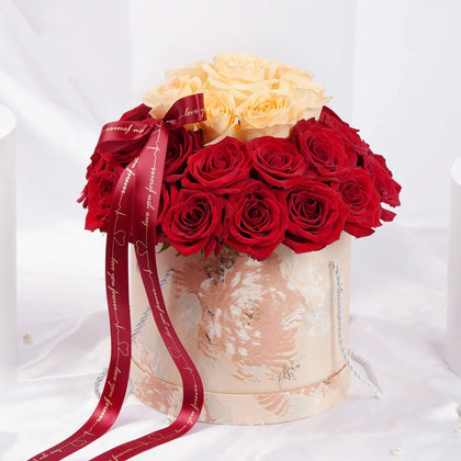 Red & Peach Roses | Love Box