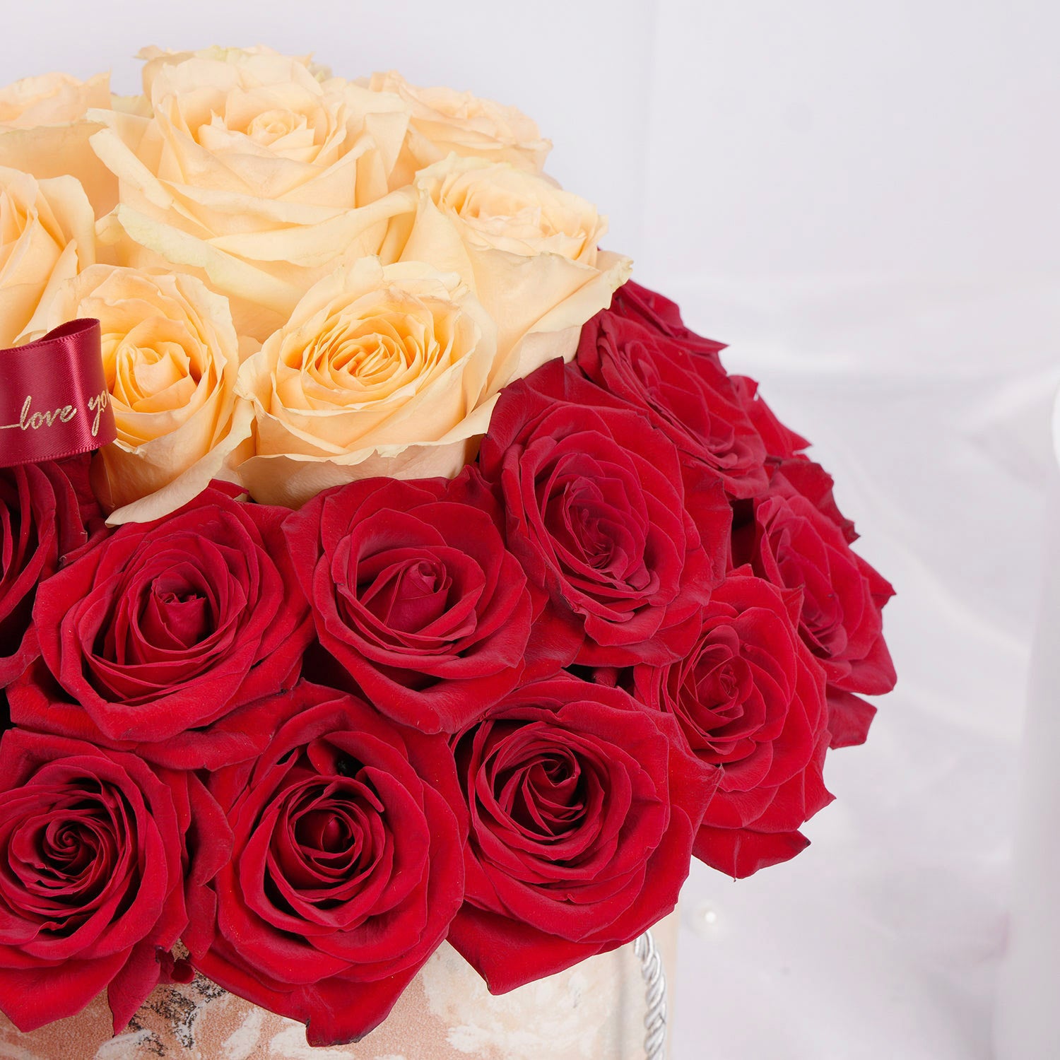 Red & Peach Roses | Love Box