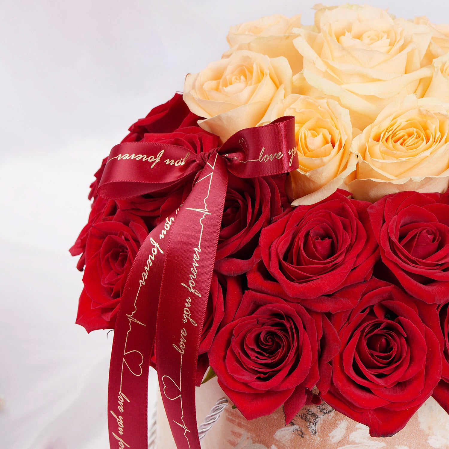 Red & Peach Roses | Love Box