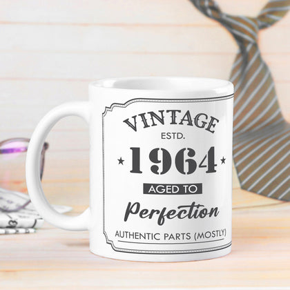 Personalized Vintage 1964 Ceramic Coffee Mug - Aged to Perfection