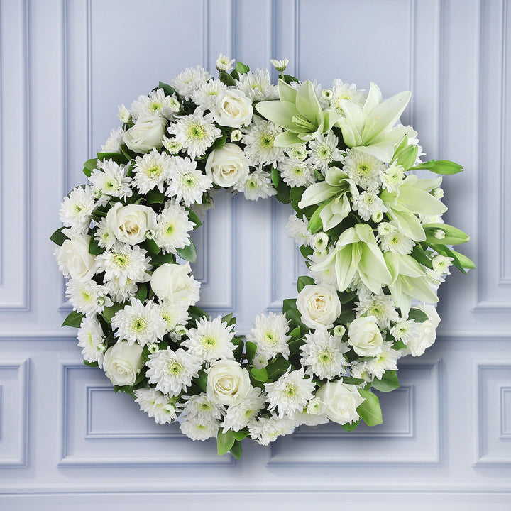 Elegant Whimsical White Symphony Floral Wreath
