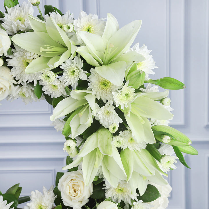 Elegant Whimsical White Symphony Floral Wreath