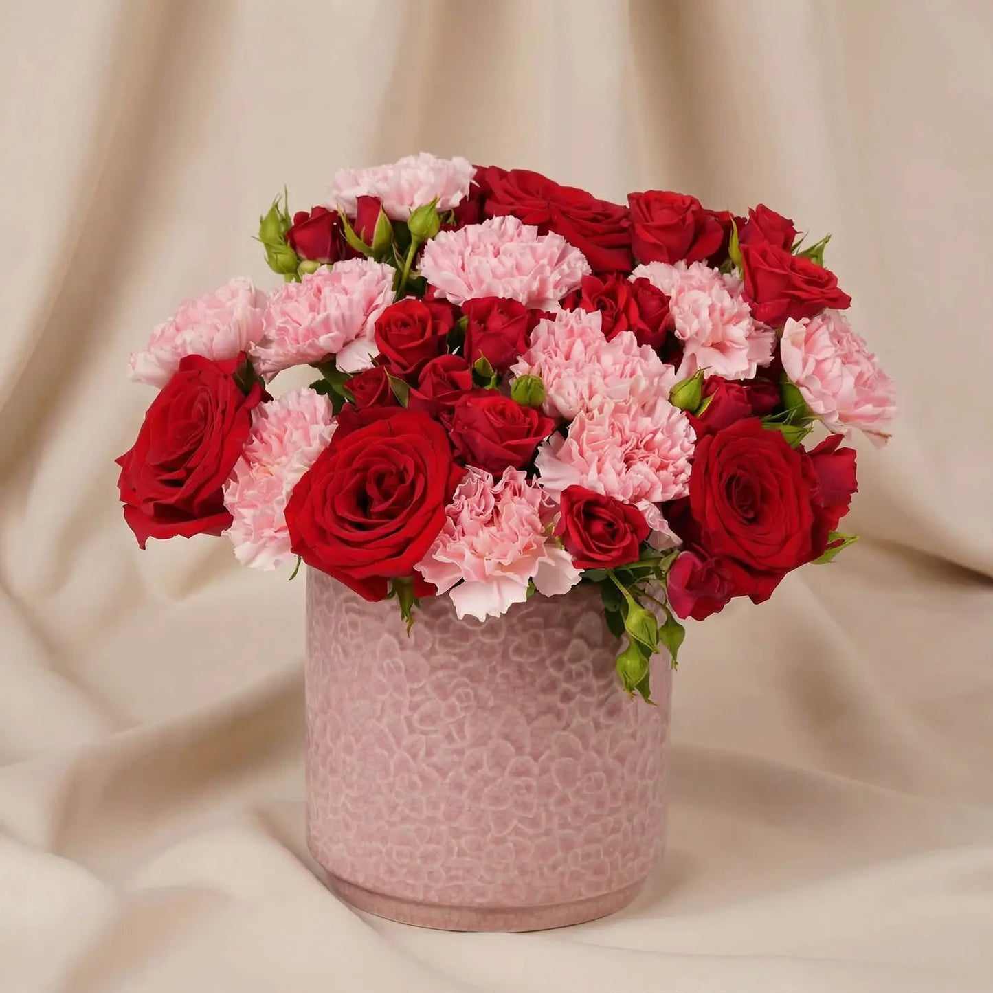 Eternal Love Flowers in Floral Print Ceramic Vase