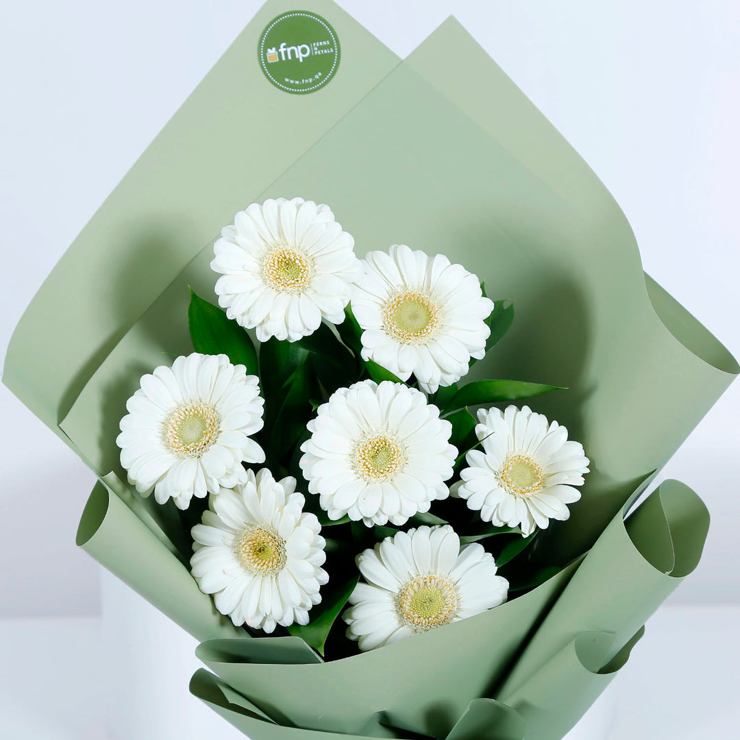 Elegant White Gerbera Bouquet - Perfect for Any Occasion