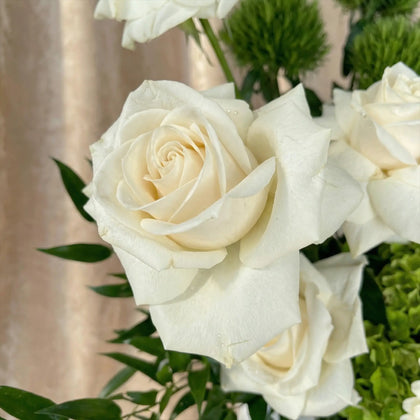 ترتيب زهور مرج أبيض أنيق