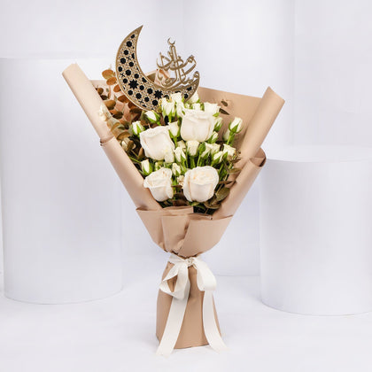White Rose Bouquet for Umrah