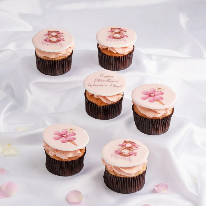 Delightful Women's Day Flower Cupcakes - Red Velvet Treats