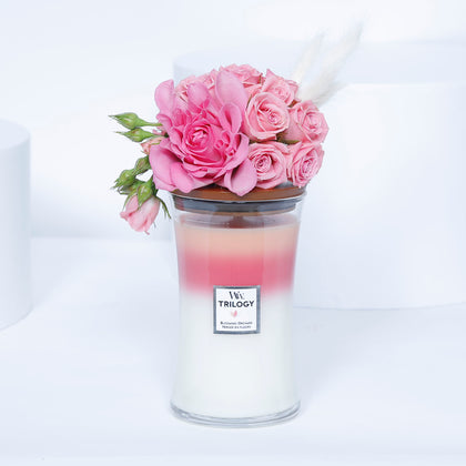 WoodWick | Trilogy  Large Candle Hourglass Blooming Orchard