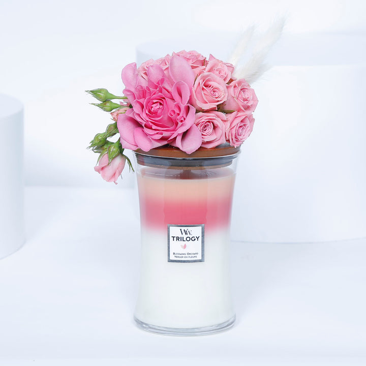 WoodWick | Trilogy  Large Candle Hourglass Blooming Orchard