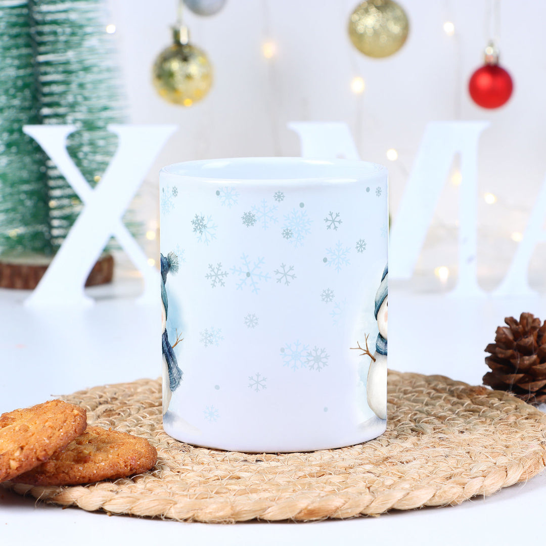 Festive Snowman Personalized Ceramic Mug - Perfect for Winter Wonderland