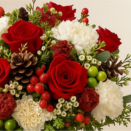 Xmas Red Floral Vase