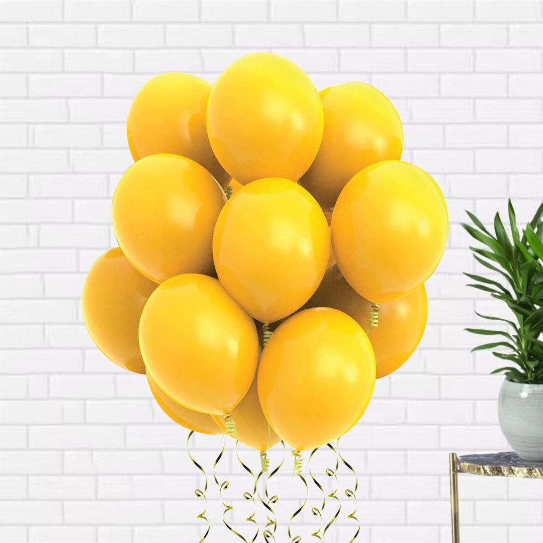 Vibrant Yellow Helium Balloons - Pack of 10 for Celebrations