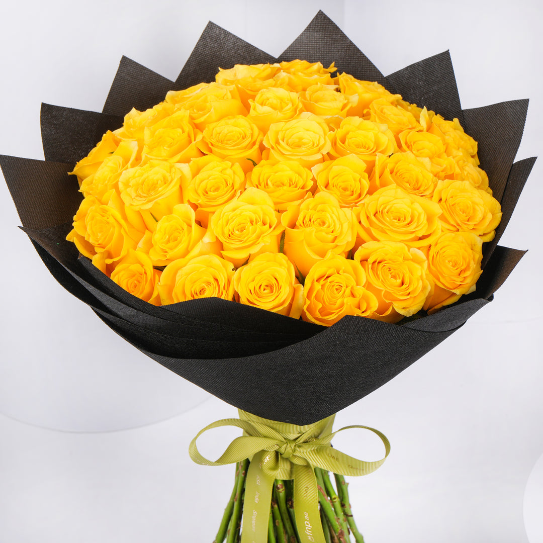 Radiant Yellow Graduation Rose Bouquet