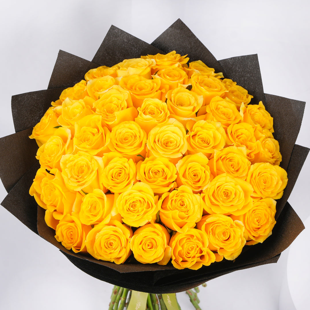 Radiant Yellow Graduation Rose Bouquet