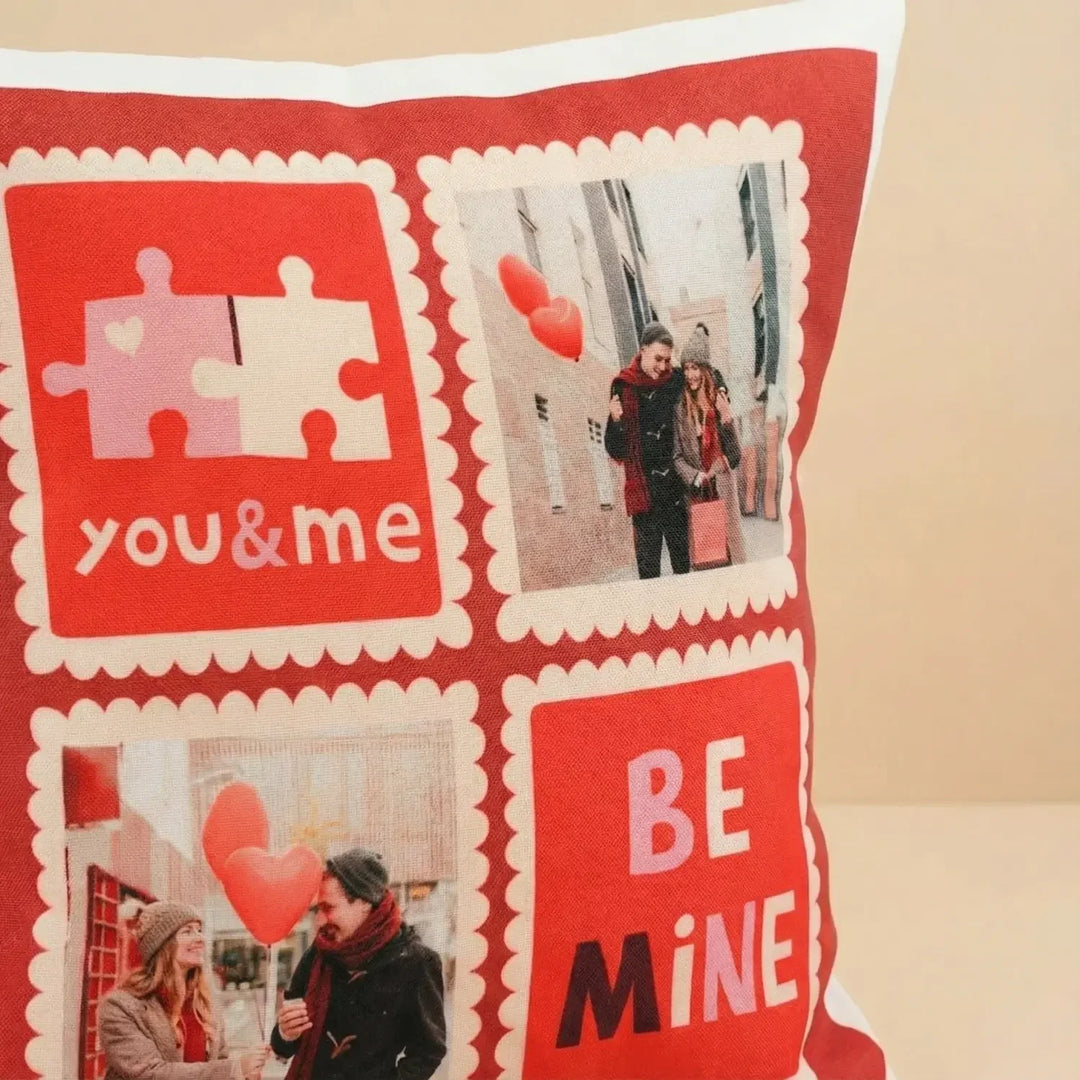 Personalized You & Me Cushion and Stainless Steel Bottle Gift Set