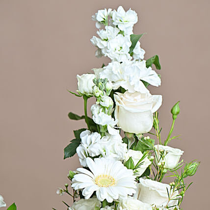 Elegant Anniversary Floral Arrangement with Red Velvet Cake