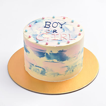 Delightful Gender Reveal Celebration Cake - Vanilla Flavor