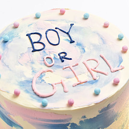 Delightful Gender Reveal Celebration Cake - Vanilla Flavor