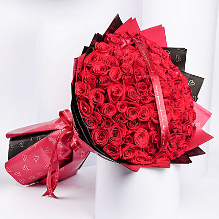 Luxurious Bouquet of 100 Red Roses – Perfect for Romantic Occasions