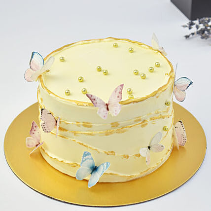 Winged Wishes Delight Chocolate Cake with Elegant Butterflies