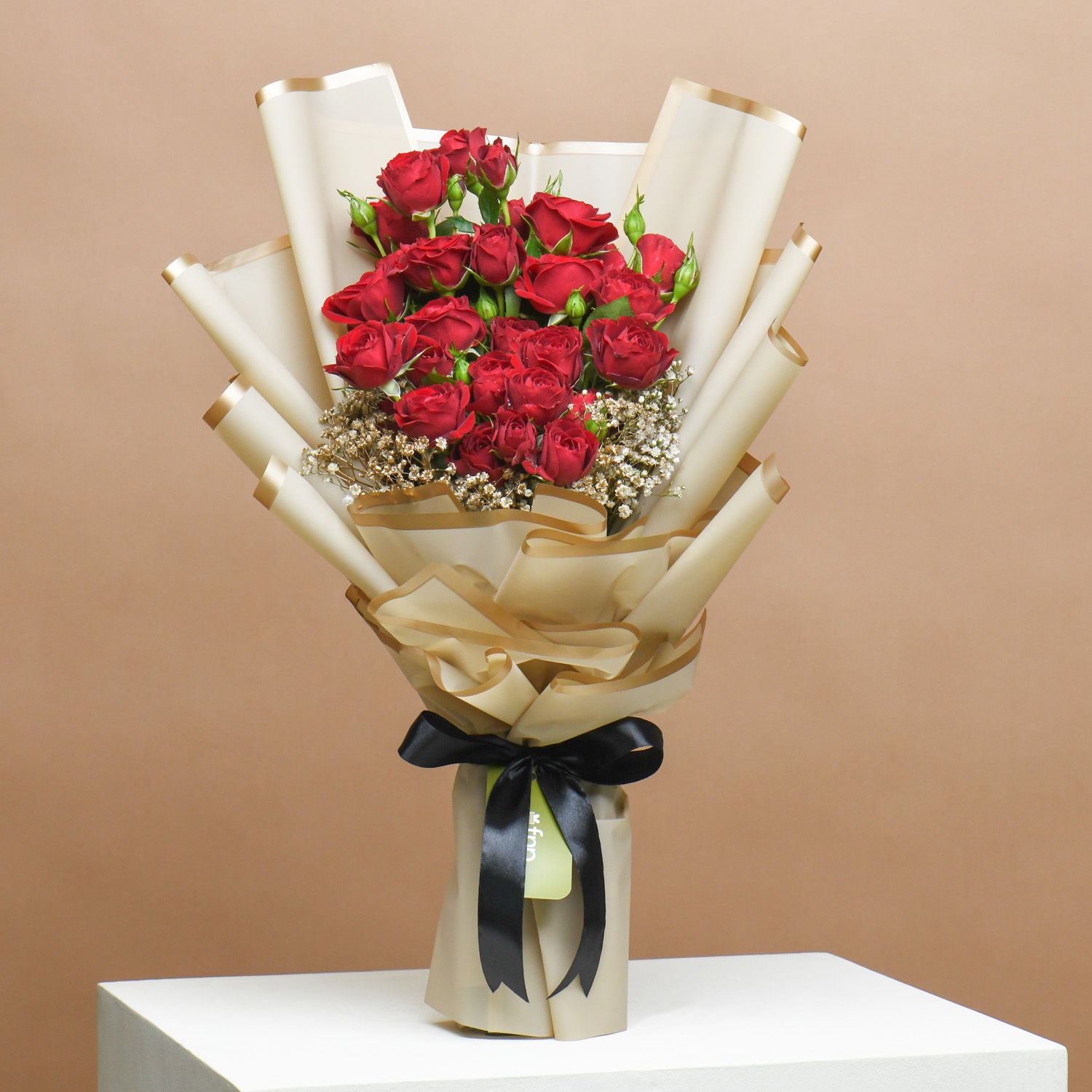 Crimson Heartfelt Roses and Red Velvet Surprise