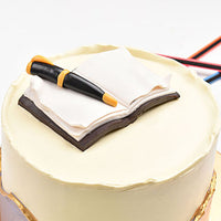 Elegant Red Velvet Book and Pen Designer Cake