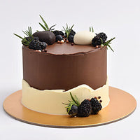 Deluxe Heartfelt Chocolate Cake with Berries & Cream