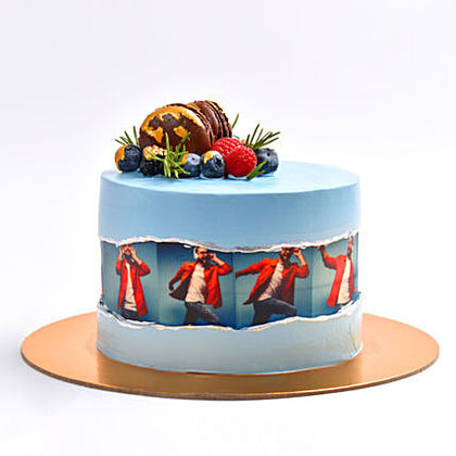 Custom Photo Chocolate Canvas Cake - Perfect for Celebrations