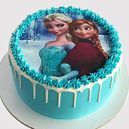 Frozen-Themed Elsa and Anna Chocolate Cake
