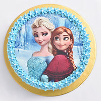 Frozen-Themed Elsa and Anna Chocolate Cake