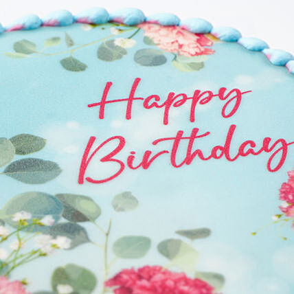 Birthday Wish Carnation Bouquet And Cake