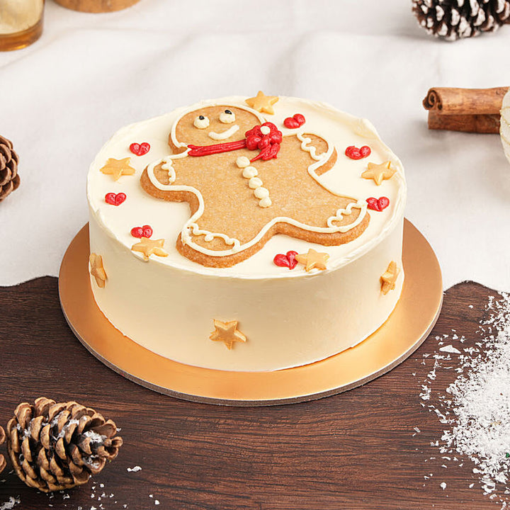 Festive Gingerbread Man Chocolate Holiday Cake