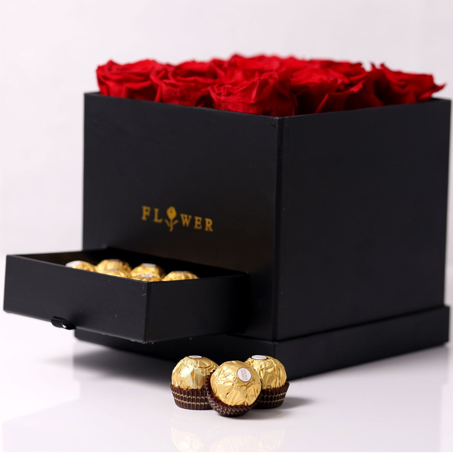Happiness Blooms with Flowers: Luxurious Red Roses and Ferrero Rocher Gift Box