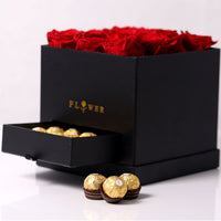 Happiness Blooms with Flowers: Luxurious Red Roses and Ferrero Rocher Gift Box