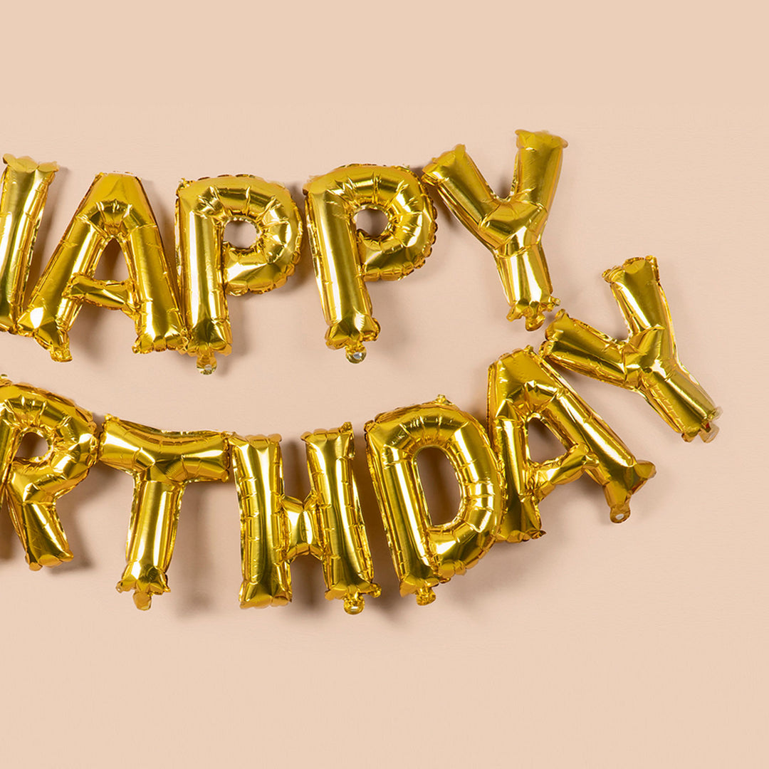 مجموعة بالونات عيد ميلاد ذهبية أنيقة