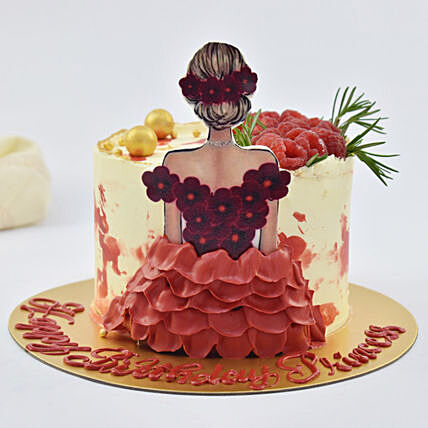 Delightful Princess Theme Chocolate Birthday Cake