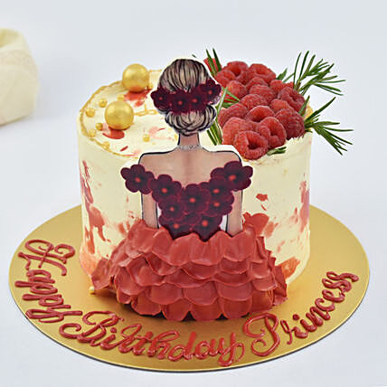 Delightful Princess Theme Chocolate Birthday Cake