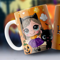 واحد كوب مطبوع للهالوين لون برتقالي مميز