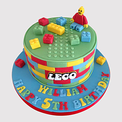 Delightful Lego-Themed Chocolate Fondant Cake - Perfect for Birthdays!