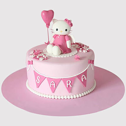 Delightful Hello Kitty Birthday Party Cake - Chocolate Fondant for 20-22 Guests